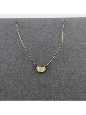 Mark Ashton Women's Wrap Around Choker Necklace Crystal Pendant Brown Cord
